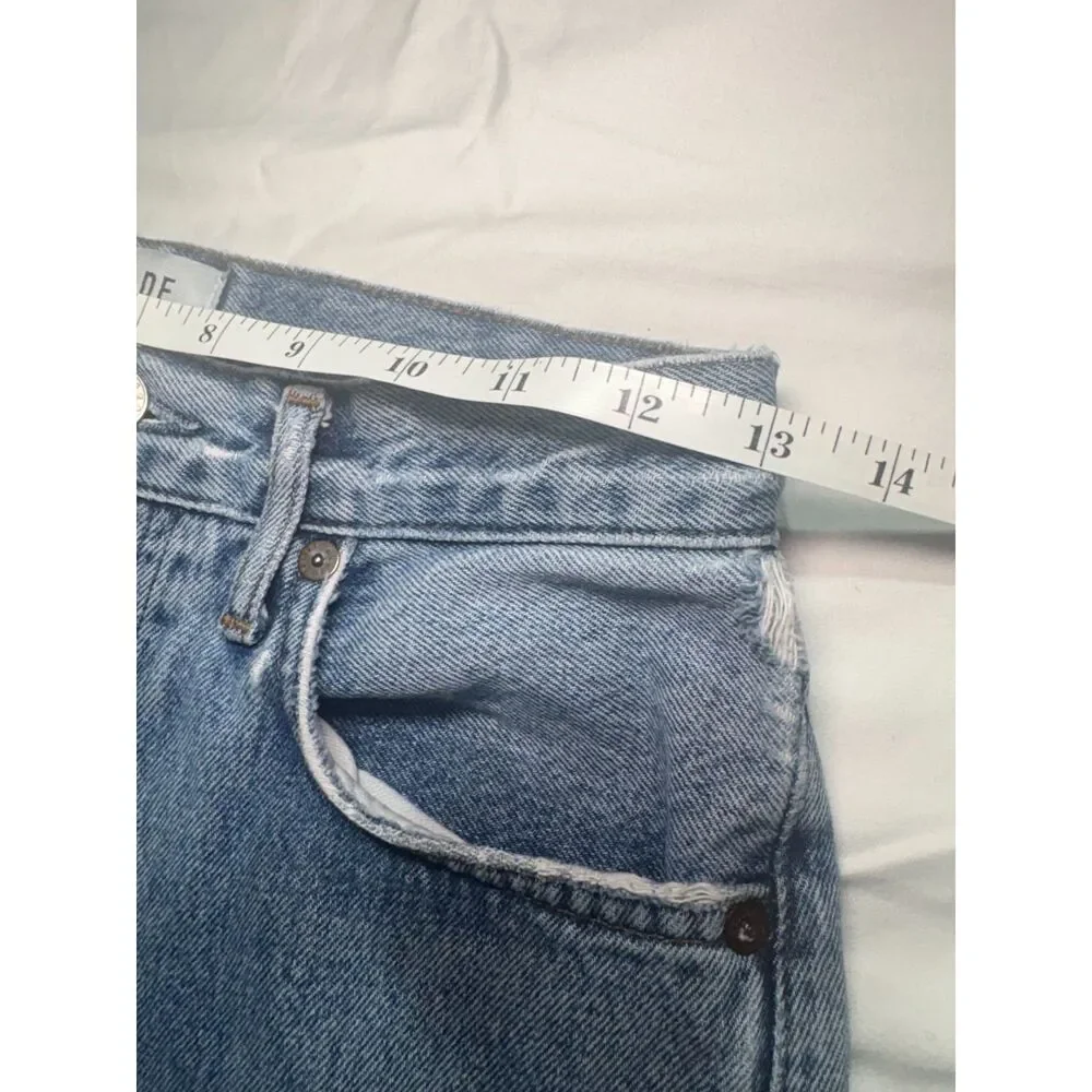 AGOLDE 90's High-Rise Distressed Straight Leg Jeans A154B-1141- Size 25 GUC